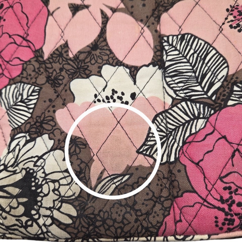 Vera Bradley Pink and Brown Quilted Tote Bag - Picture 10 of 10